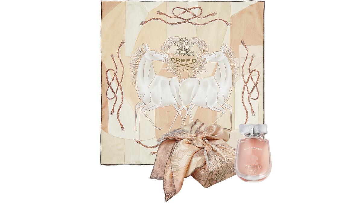 CREED白馬手工真絲方巾優惠組。