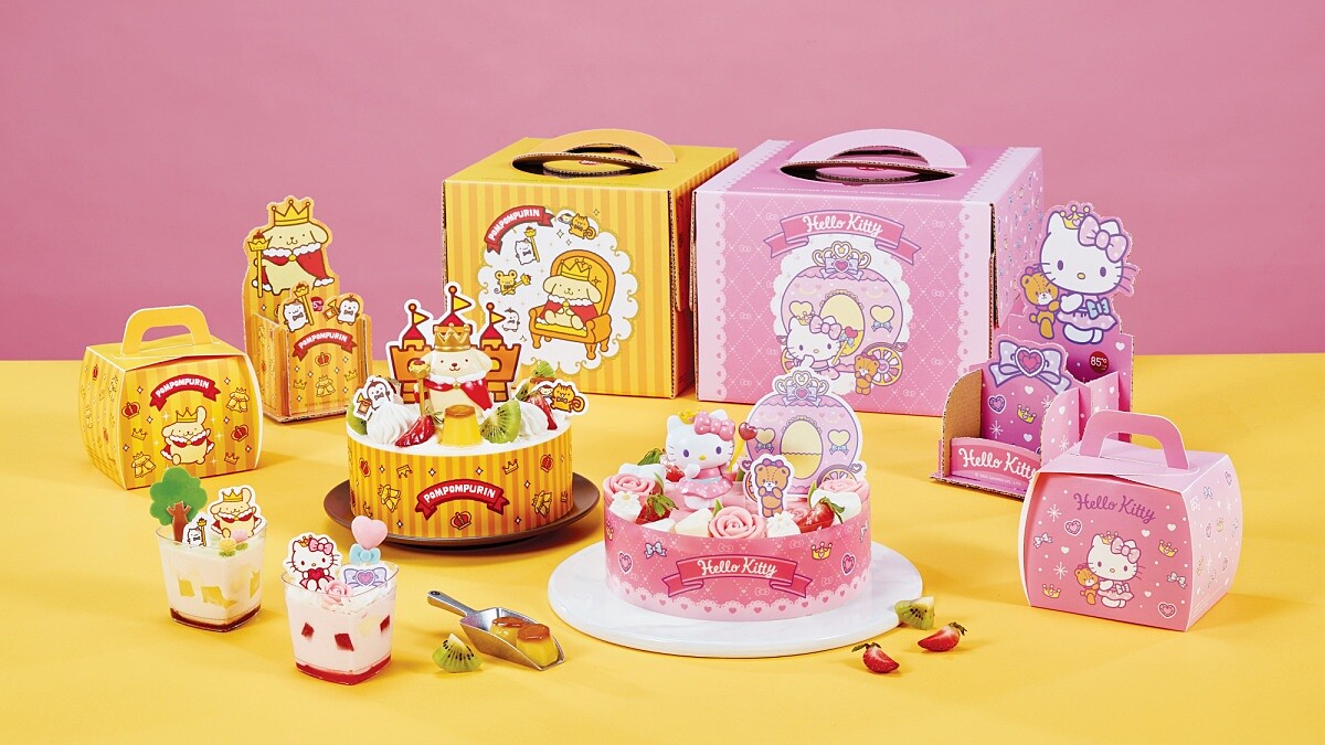 85度C全新4款三麗鷗蛋糕搶先看！KITTY、布丁狗蛋糕盒還能化身置物架