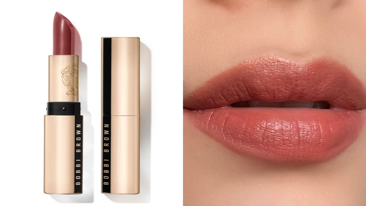 Bobbi Brown金緻緞光唇膏#NEUTRAL ROSE豆沙玫瑰實擦試色。