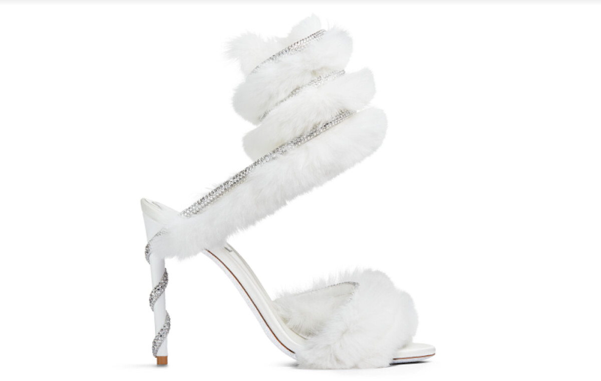 全新Cleo毛毛高跟鞋款式(白色) 售價 $59,800