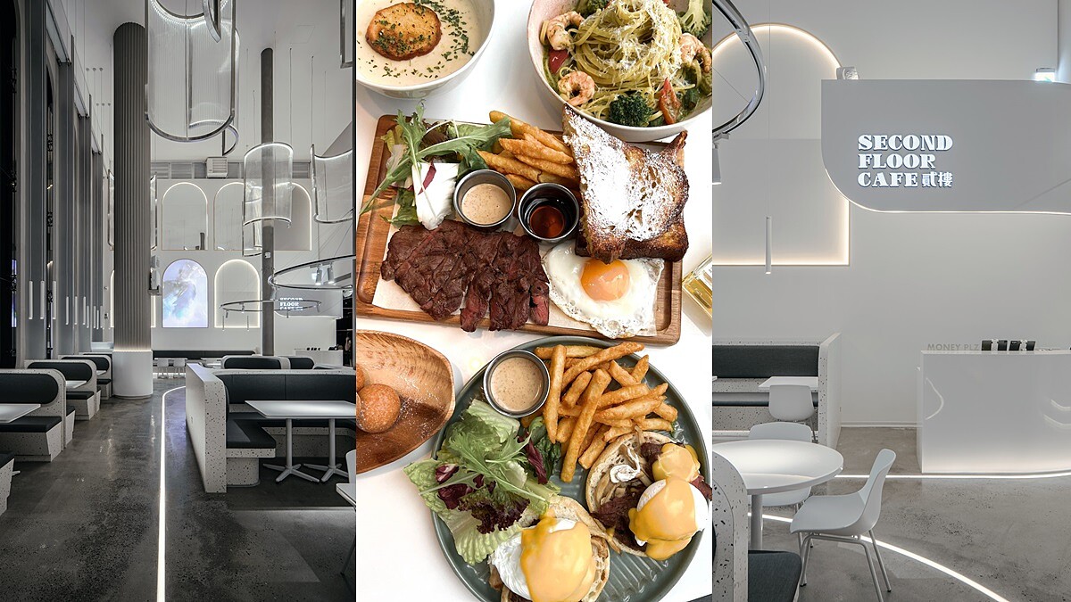 《貳樓》餐廳微風南山店美爆了！輕奢感全白店裝、大片落地窗，必訪網美早午餐