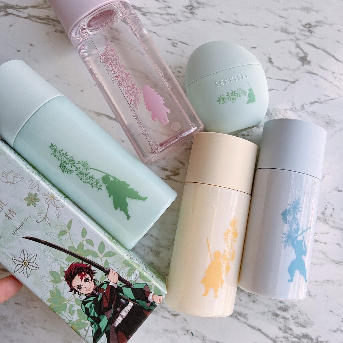 雪肌精X鬼滅之刃聯名系列全產品瓶身實拍。