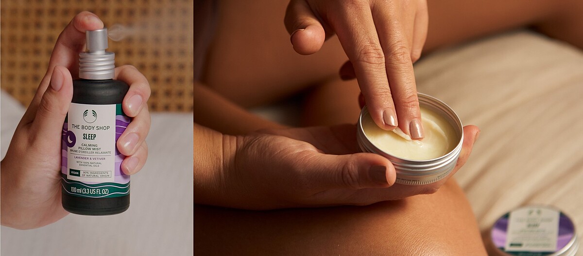 THE BODY SHOP【甦心活耀 能量喚膚】靜舒心 舒眠噴霧-100ML $1100，精萃霜-30G $880