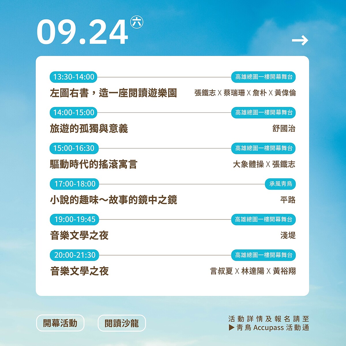 「2022高雄城市書展」首週活動表