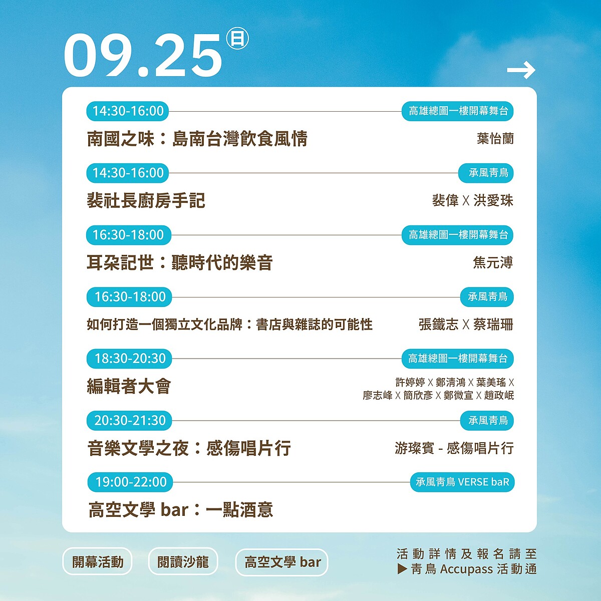 「2022高雄城市書展」首週活動表