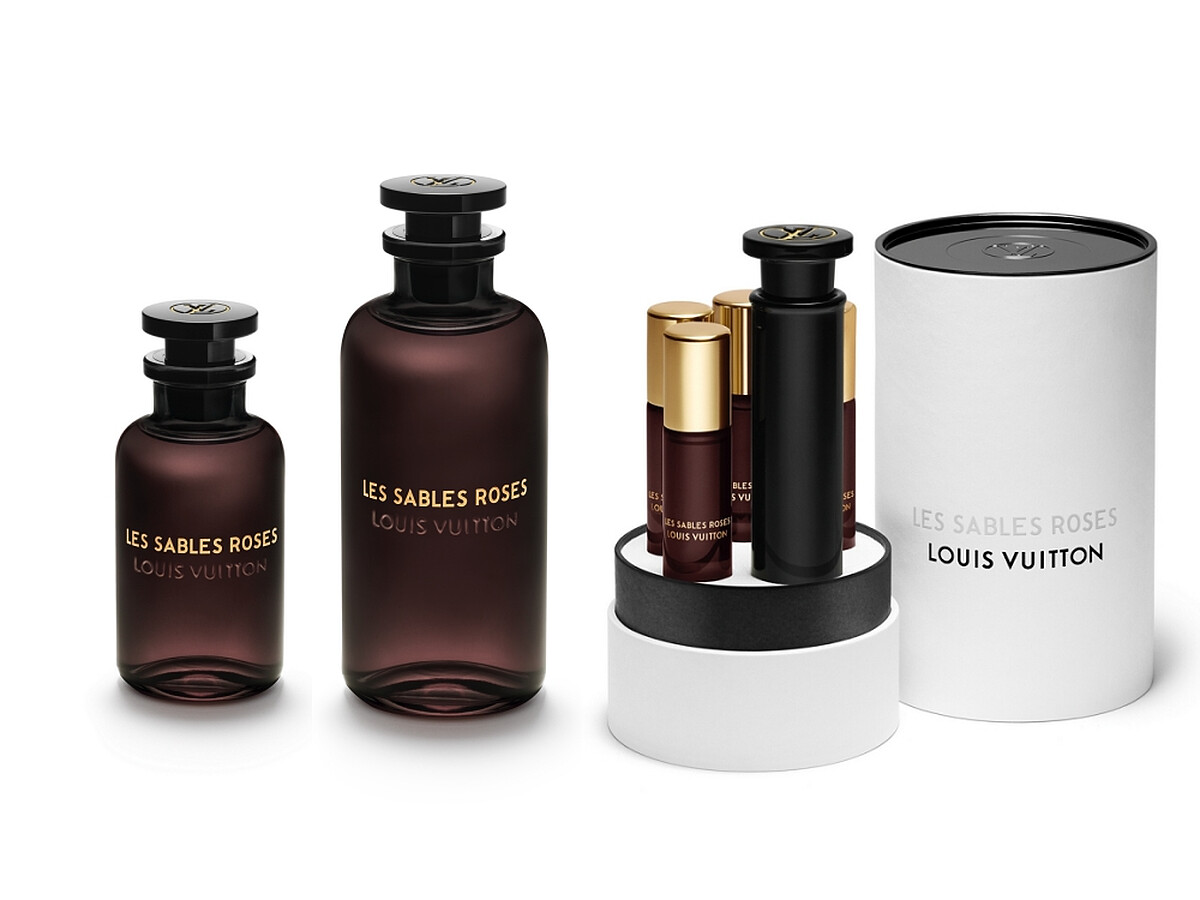 LV路易威登中東香水Les Sables Roses 100ml，NT11,900、200ml，NT17,900、旅行裝噴霧7.5ml*4，NT11,900