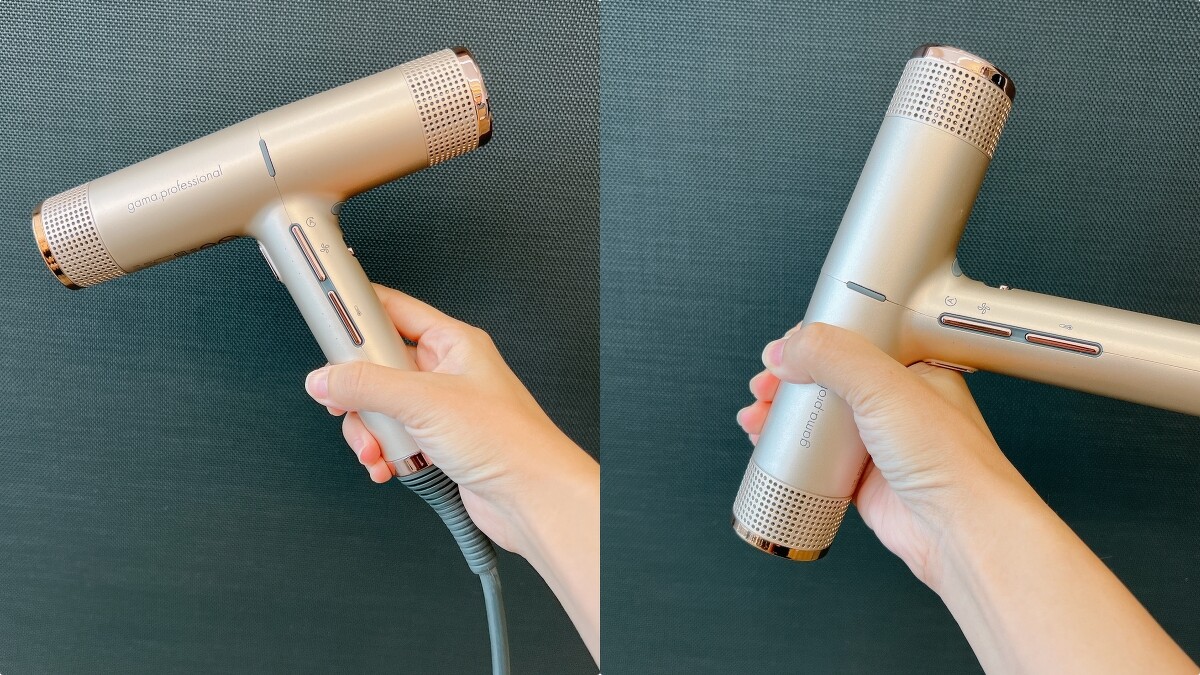 GAMA iQ Perfetto高效專業智能吹風機握法多元。