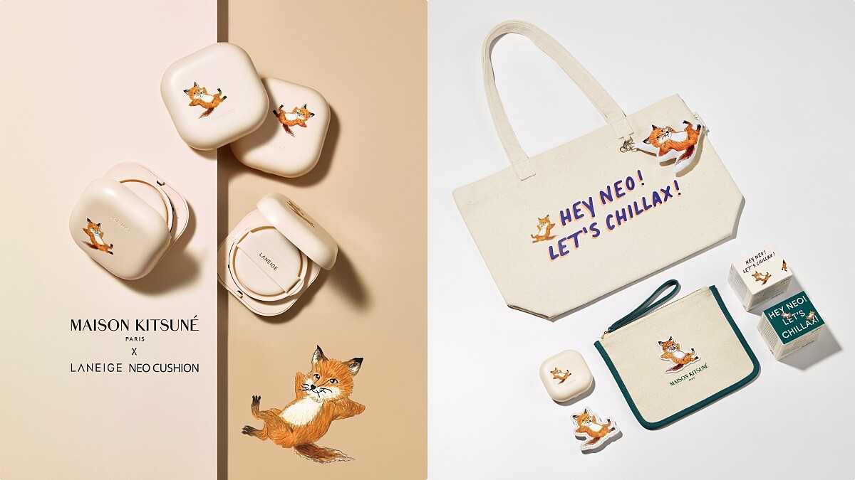 Laneige蘭芝Neo Cushion X Maison Kitsune 2021年首度聯名。