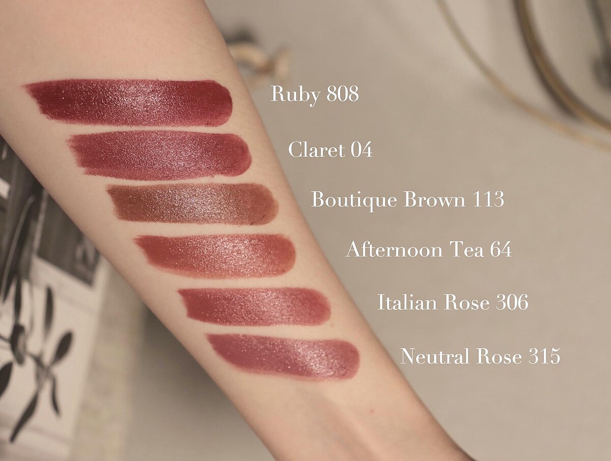 金緻緞光唇膏TOP 6主打色試色