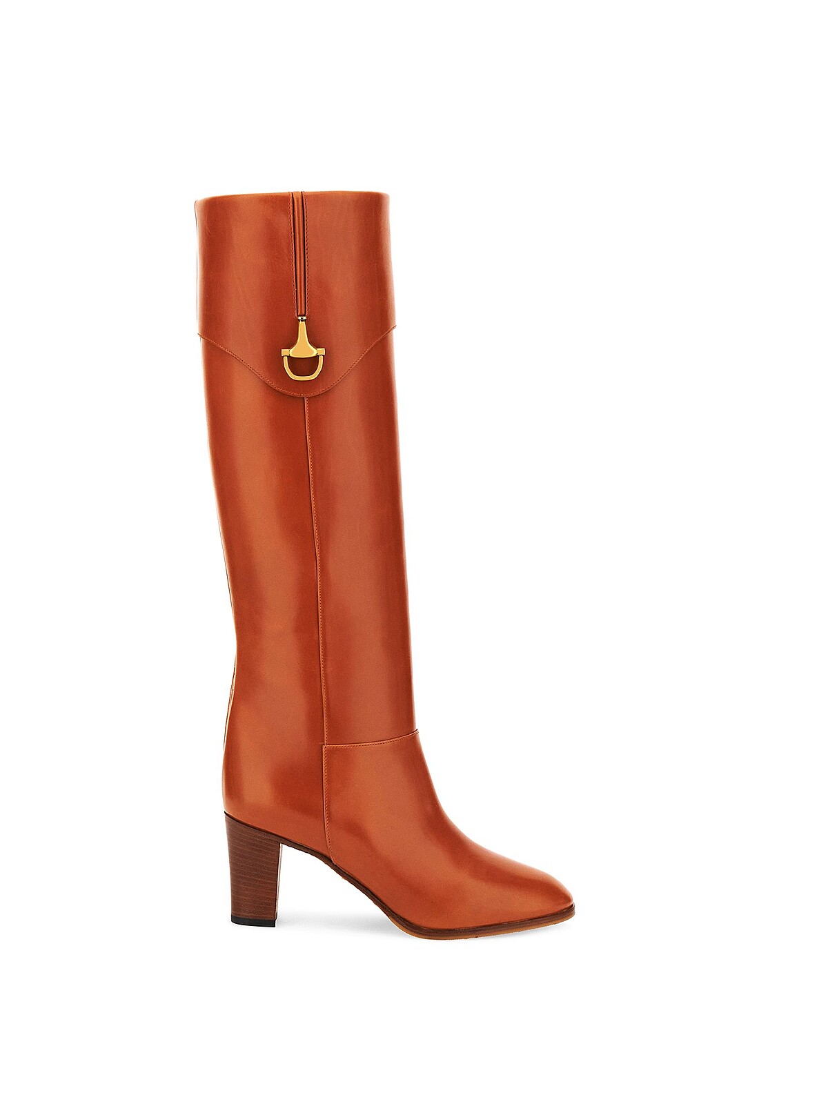 橘色皮革高跟靴子, $57,200