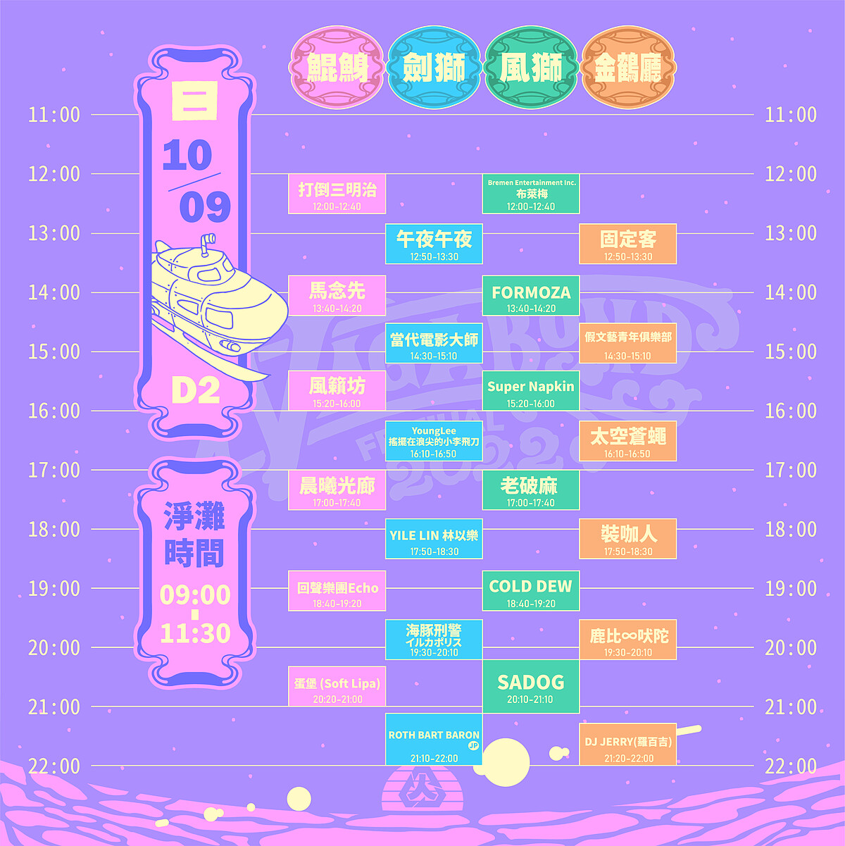 2022浪人祭10/9演出卡司時間表