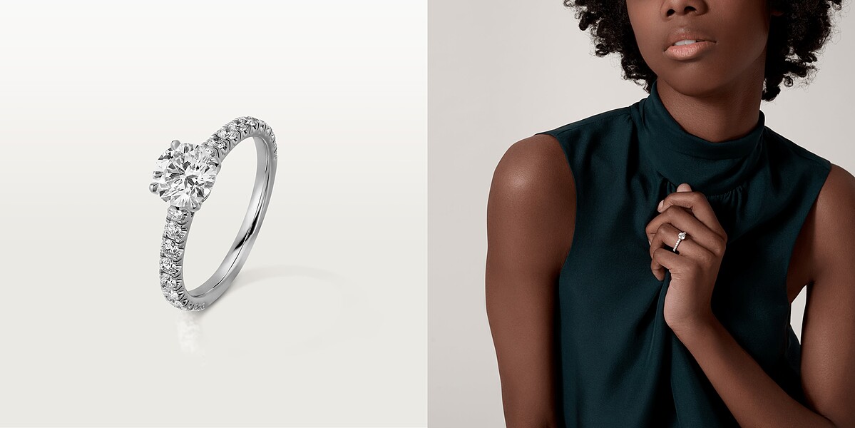 Cartier Solitaire 1895鋪鑲鑽石戒指，鉑金，鑽石。