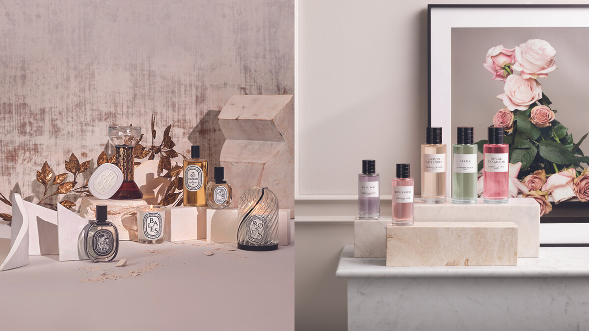 左：DIPTYQUE當代標誌香氛精品店／2F ReOpen（中部獨家）。右：CHRISTIAN DIOR迪奧香氛世家／2F New Open（中部獨家）。