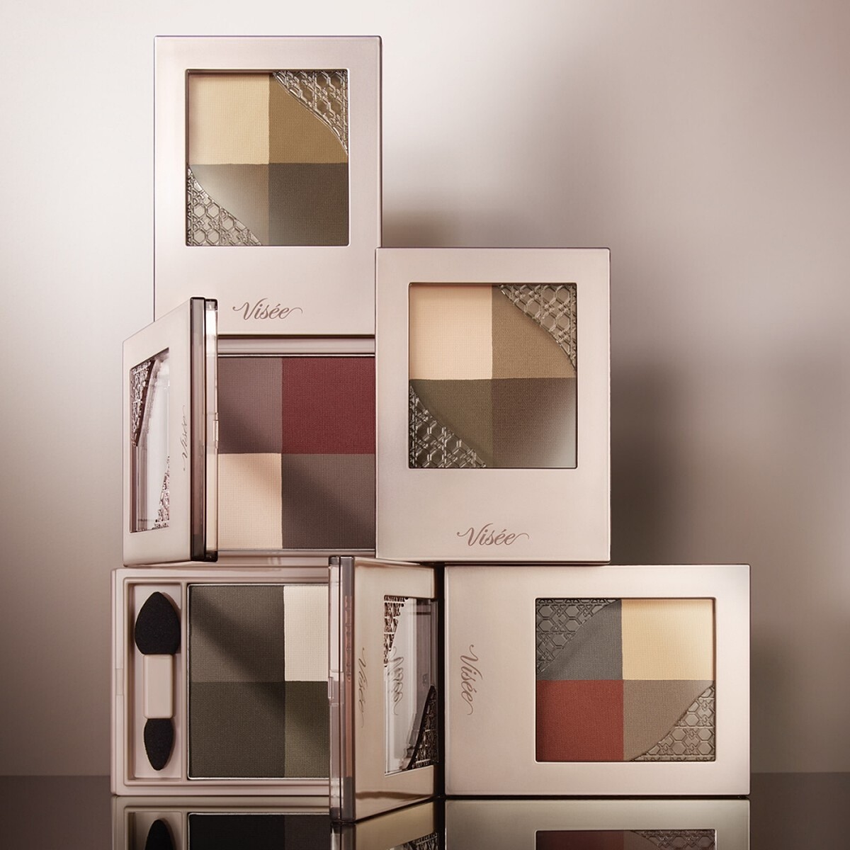 Vis&eacute;e唯霧時尚眼彩(#BE-1率性奶茶棕、#BR-3休閒深栗棕、#GY-5俐落亞麻灰、#PK-4柔和煙燻粉、#RD-2帥氣磚紅棕)5g，NT360