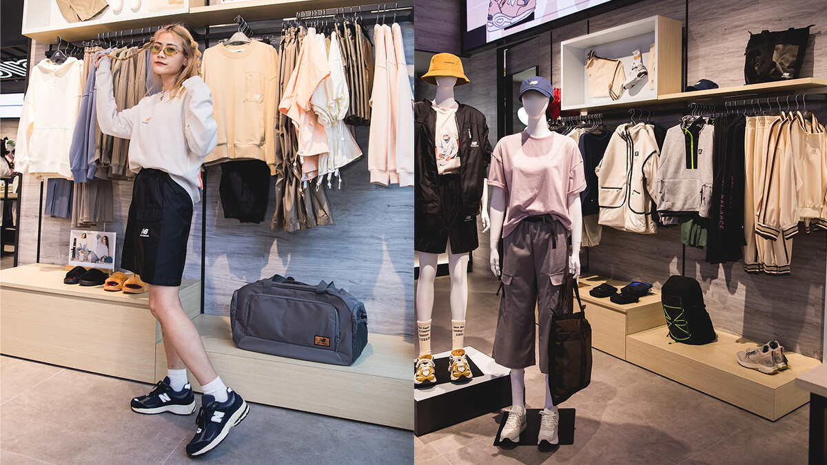 IRIS身穿： NB聯名長袖衛衣NT 880、多功能工裝短裙NT2,680，2002R鞋款NT4,680。