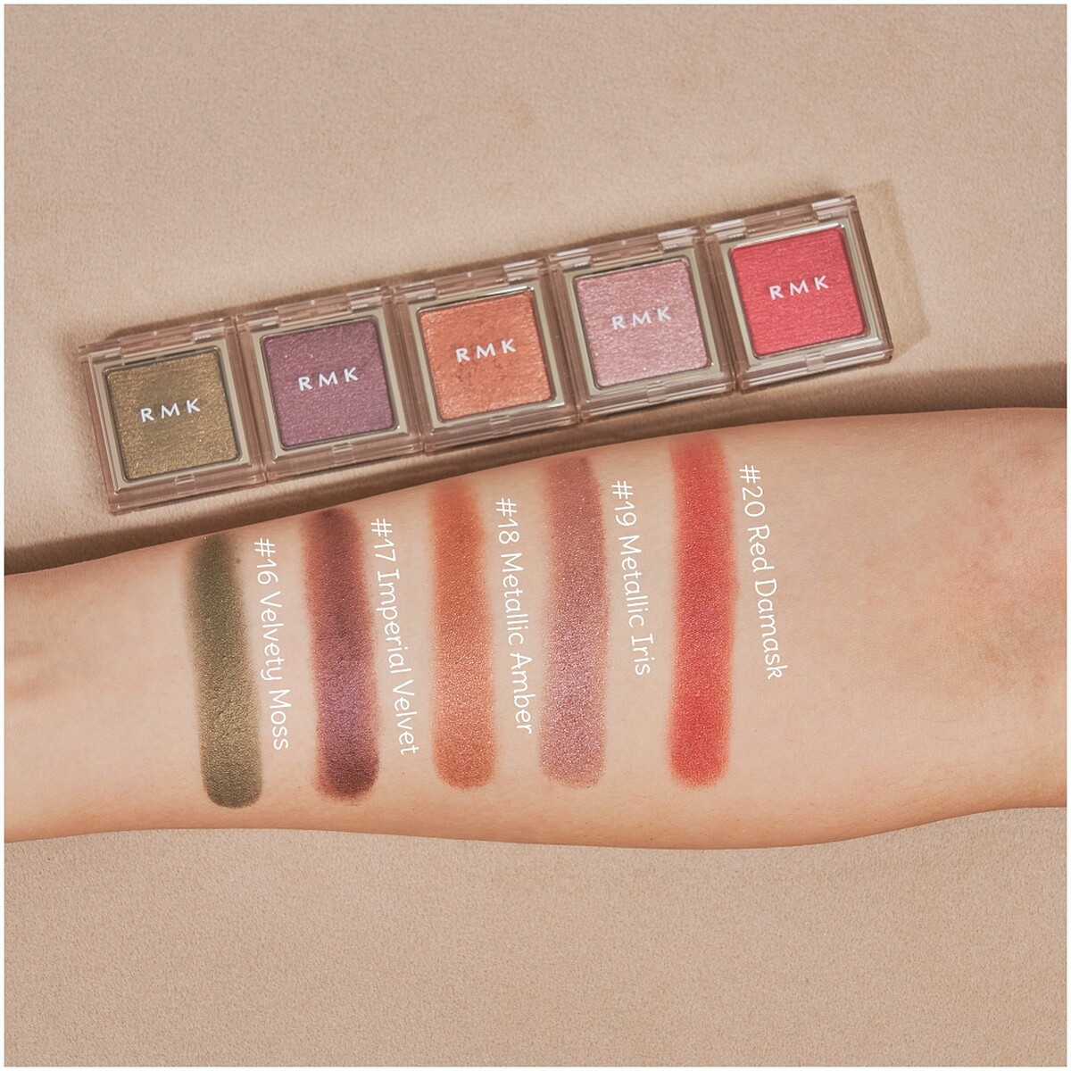 RMK不設限眼影#16~#20試色。