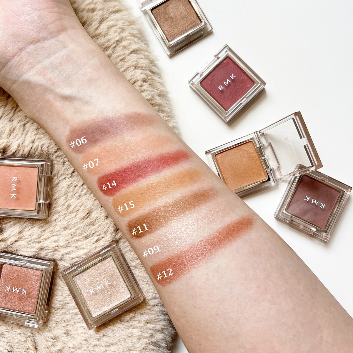 RMK不設限眼影主打色7色試色。