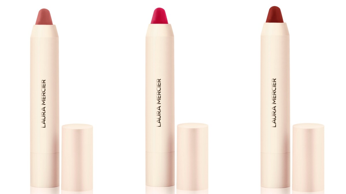 LAURA MERCIER 蘿拉蜜思花漾唇蠟筆主打色(左起)#302 Ella、#324 Louise、#382 Laura。