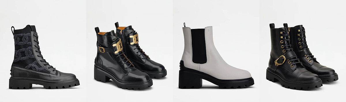 TOD&rsquo;S Kate立體紋飾短靴，NT35,900、Kate綁帶短靴，NT44,300、白色短靴，NT26,600、黑色綁帶短靴，NT39,100