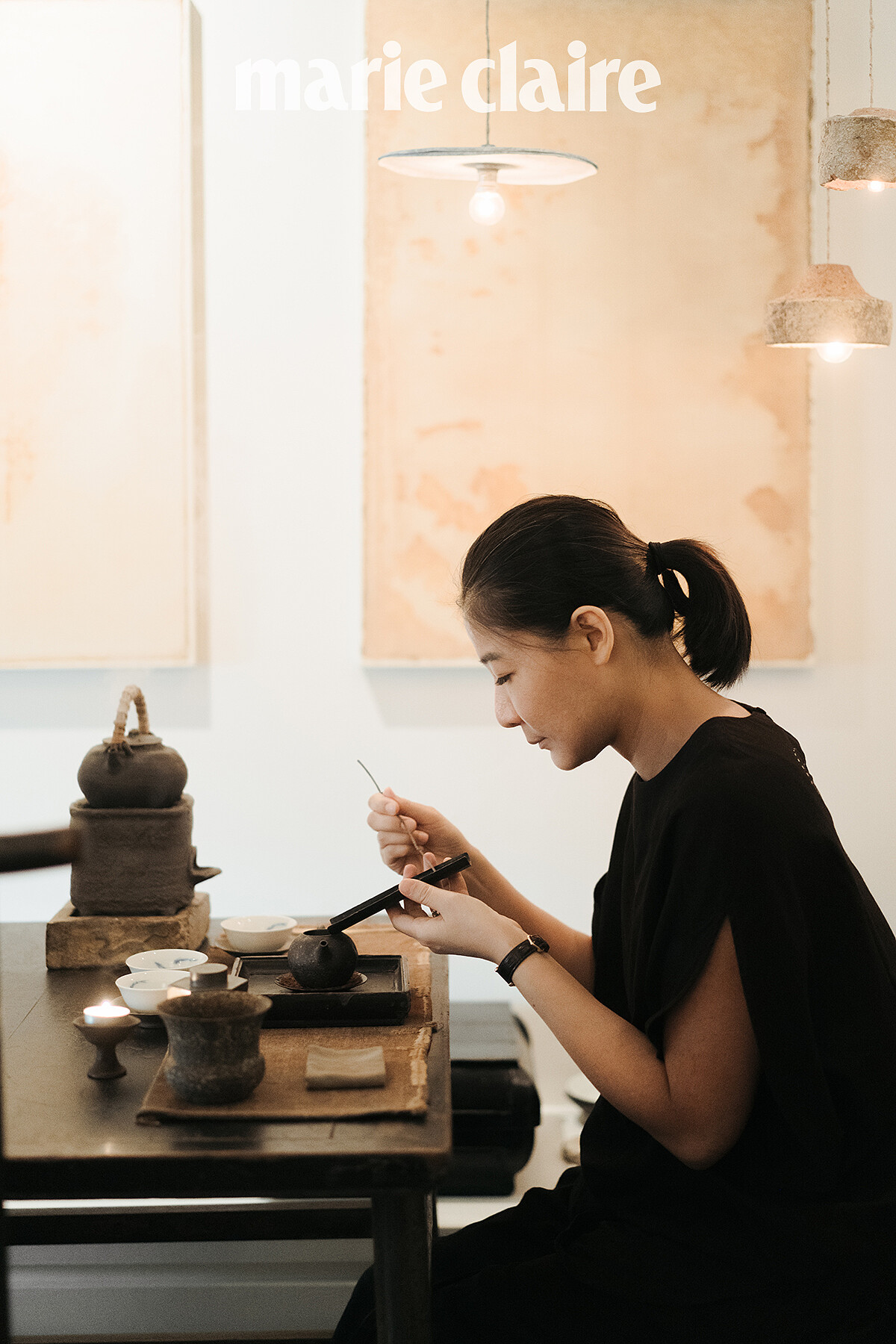 席茶多年後，Ofelia 融會貫通成為屬於自己的品茶儀式。