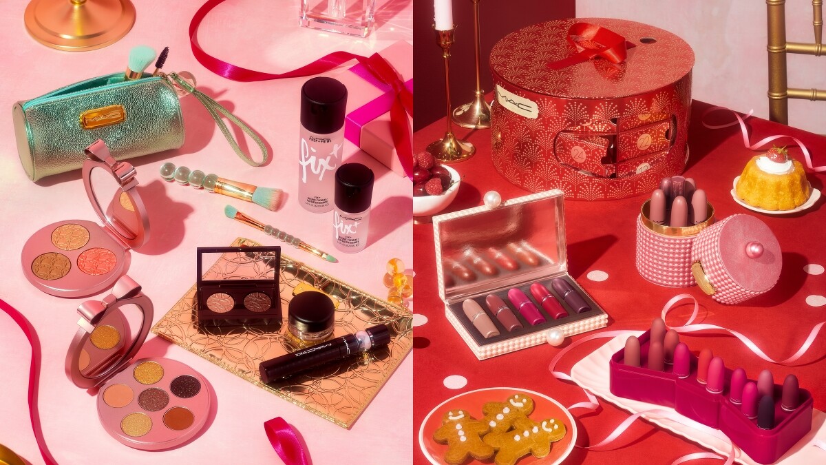 M.A.C 2022聖誕彩妝「波緞泡泡節日限定系列」限量組合形象圖。