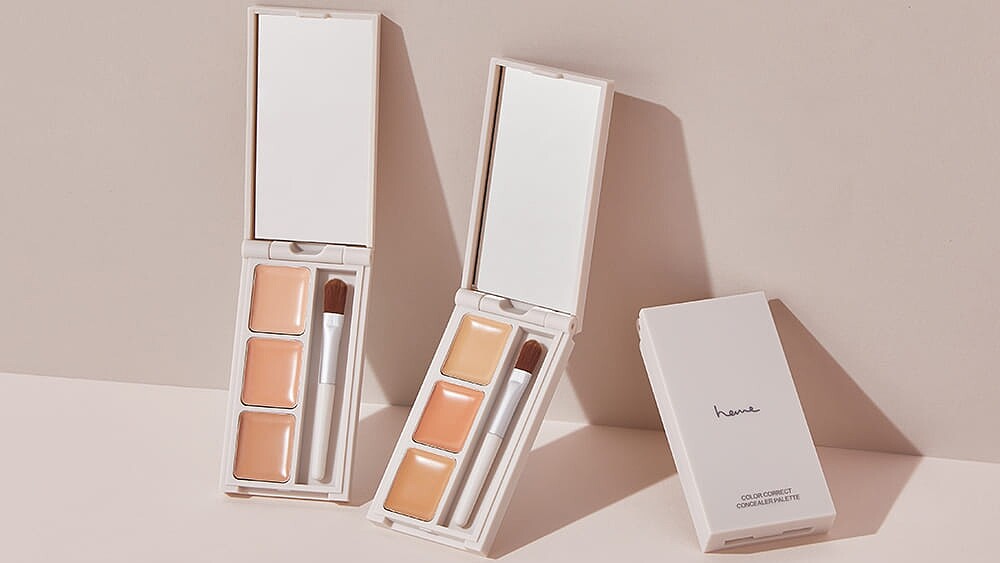heme校色遮瑕盤(#01 Natural Beige、#11 Rose Beige)，NT300