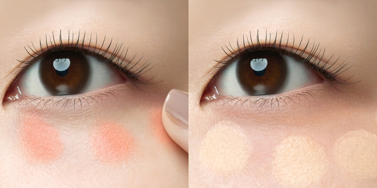 Vis&eacute;e幻飾眼圈遮瑕霜使用步驟。