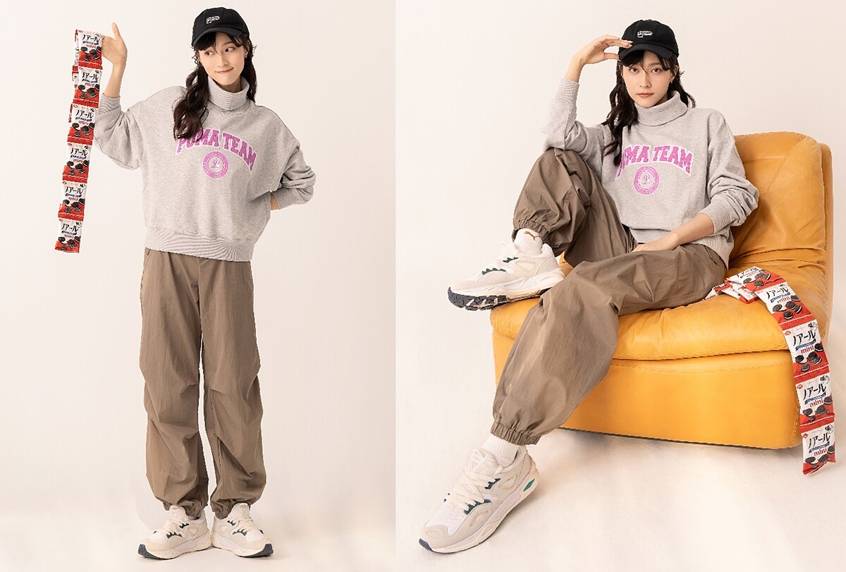 Puma T棒球外套(F) NT$3280，Puma T高領衫NT$2080，PUMA TRC BLAZE 鞋款NT$3680。