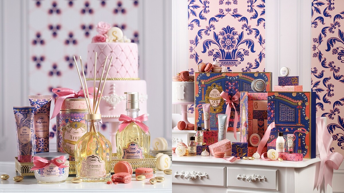 SABON 2022聖誕幸福饗宴系列，玫瑰＆杏仁果奶香！夢幻甜蜜如置身巴黎甜點店