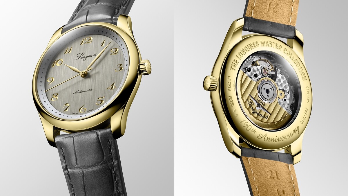 Longines 浪琴表 Master Collection 巨擘系列190週年紀念40mm垂直絲紋煙煤灰色面盤腕錶