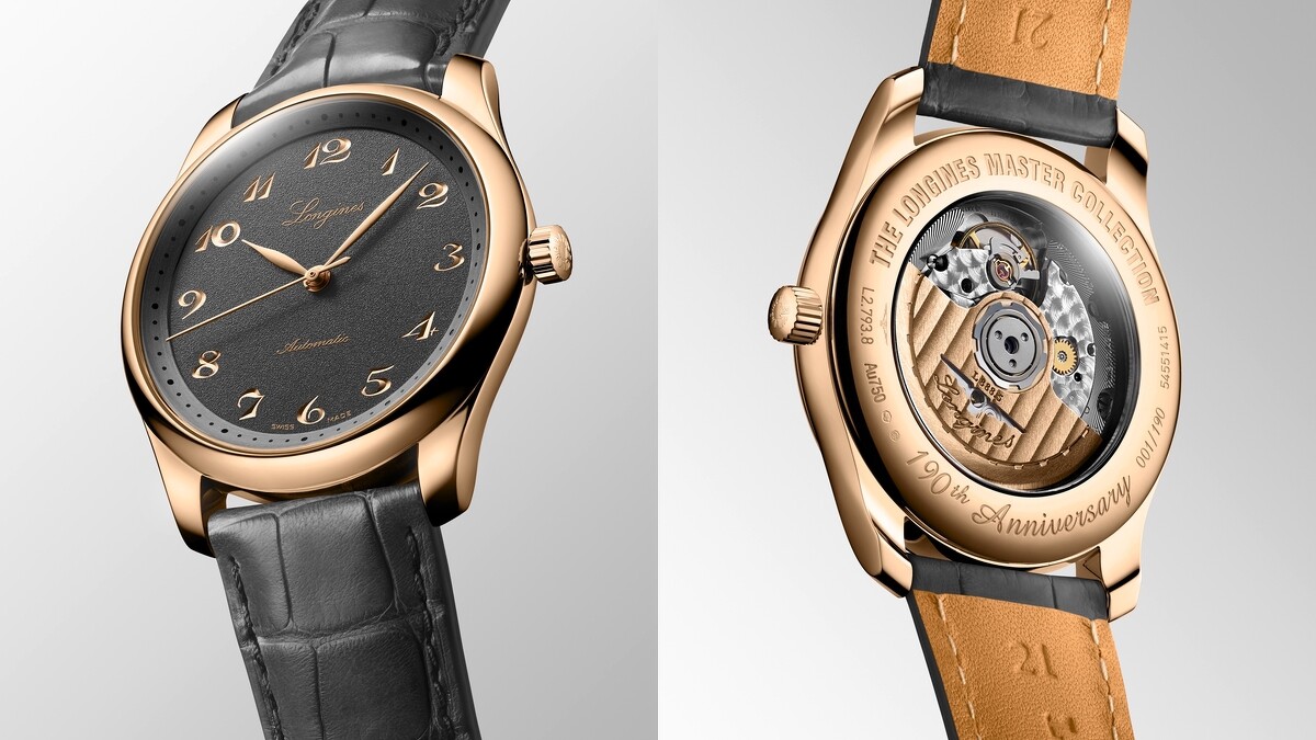 Longines 浪琴表 Master Collection 巨擘系列190週年紀念40mm粒紋煙煤灰色面盤腕錶