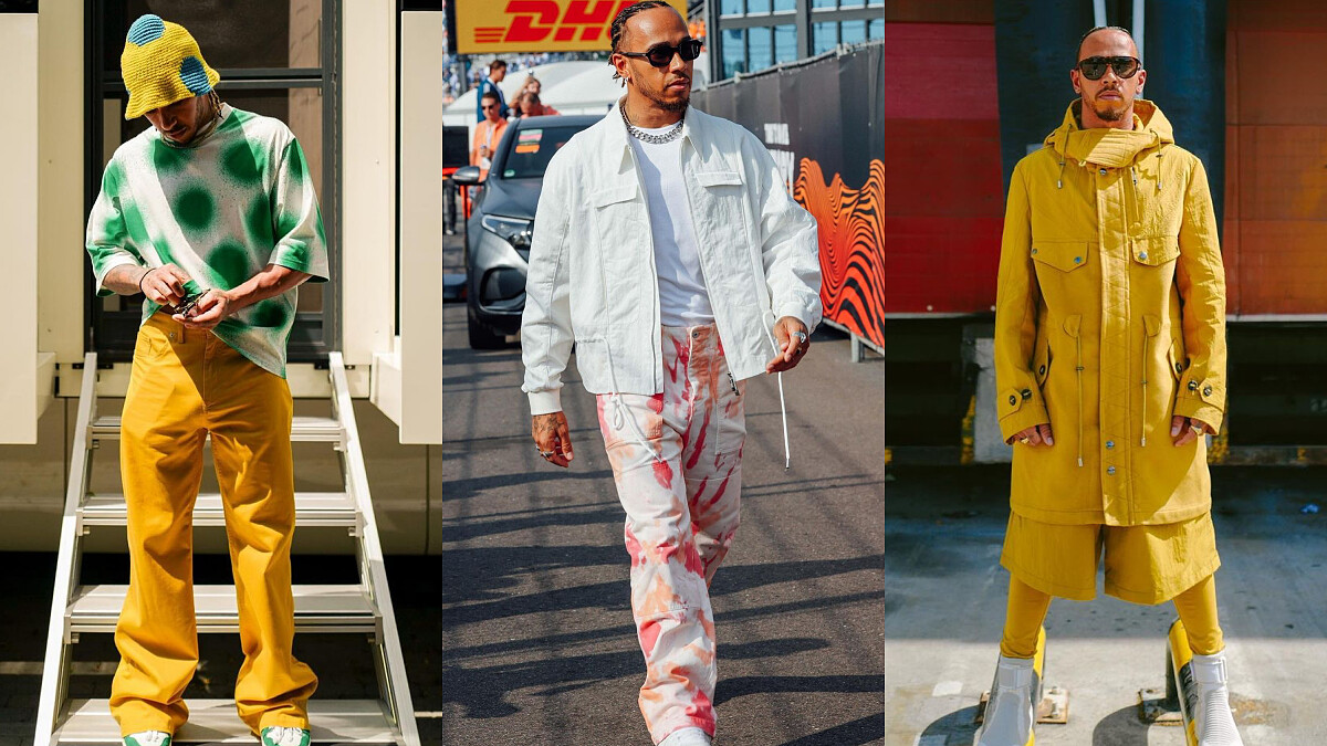 Lewis Hamilton F1場上最時髦的男人！疊搭珍珠項鍊、大膽玩色…3大穿衣風格