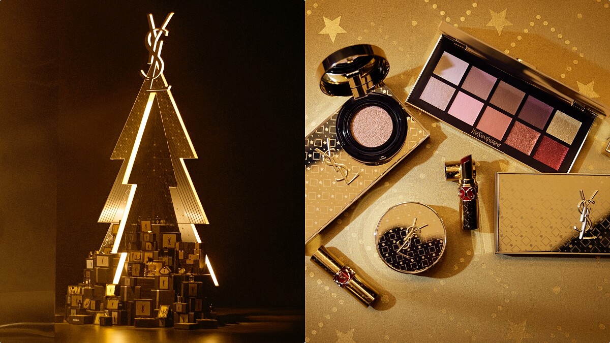 YSL 2022聖誕彩妝華麗登場！星星圖案的10色彩妝盤與唇膏必收