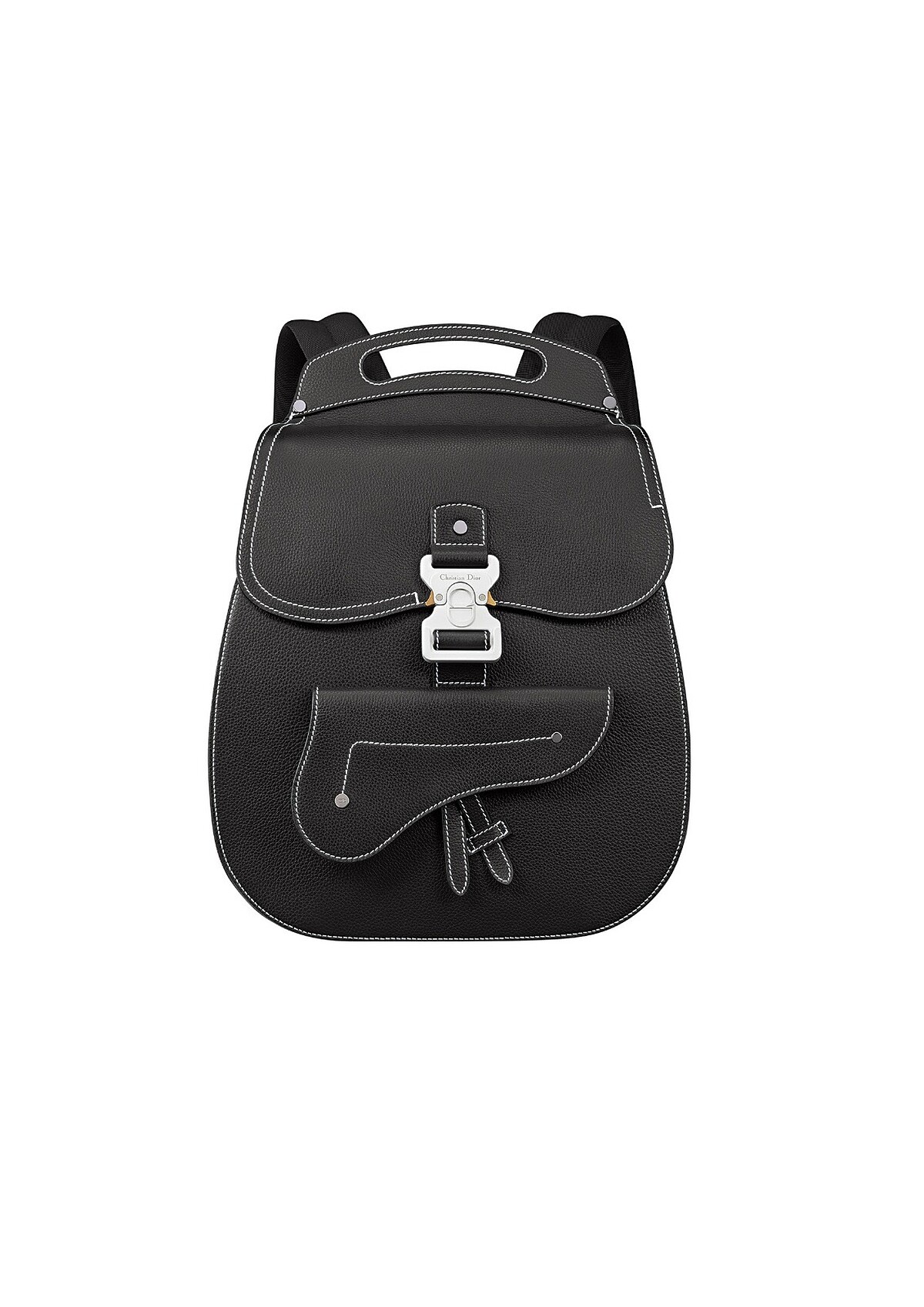 Dior Gallop黑色粒紋小牛皮撞色縫線後背包，NT 94,000