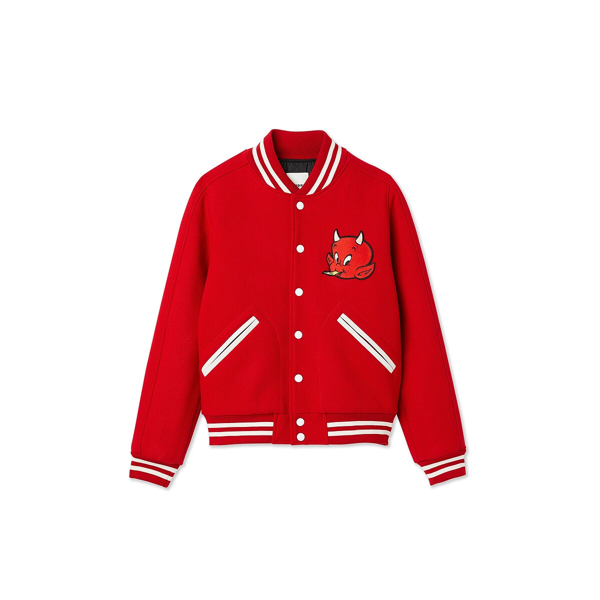 SANDRO HOMME_hot stuff the little devil 紅色棒球外套 NTD 25,290