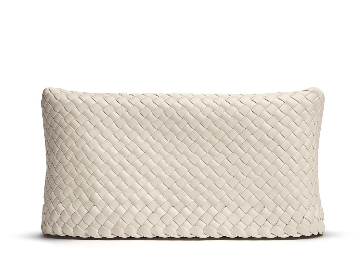 Box白色皮革編織收納盒，NT 363,100