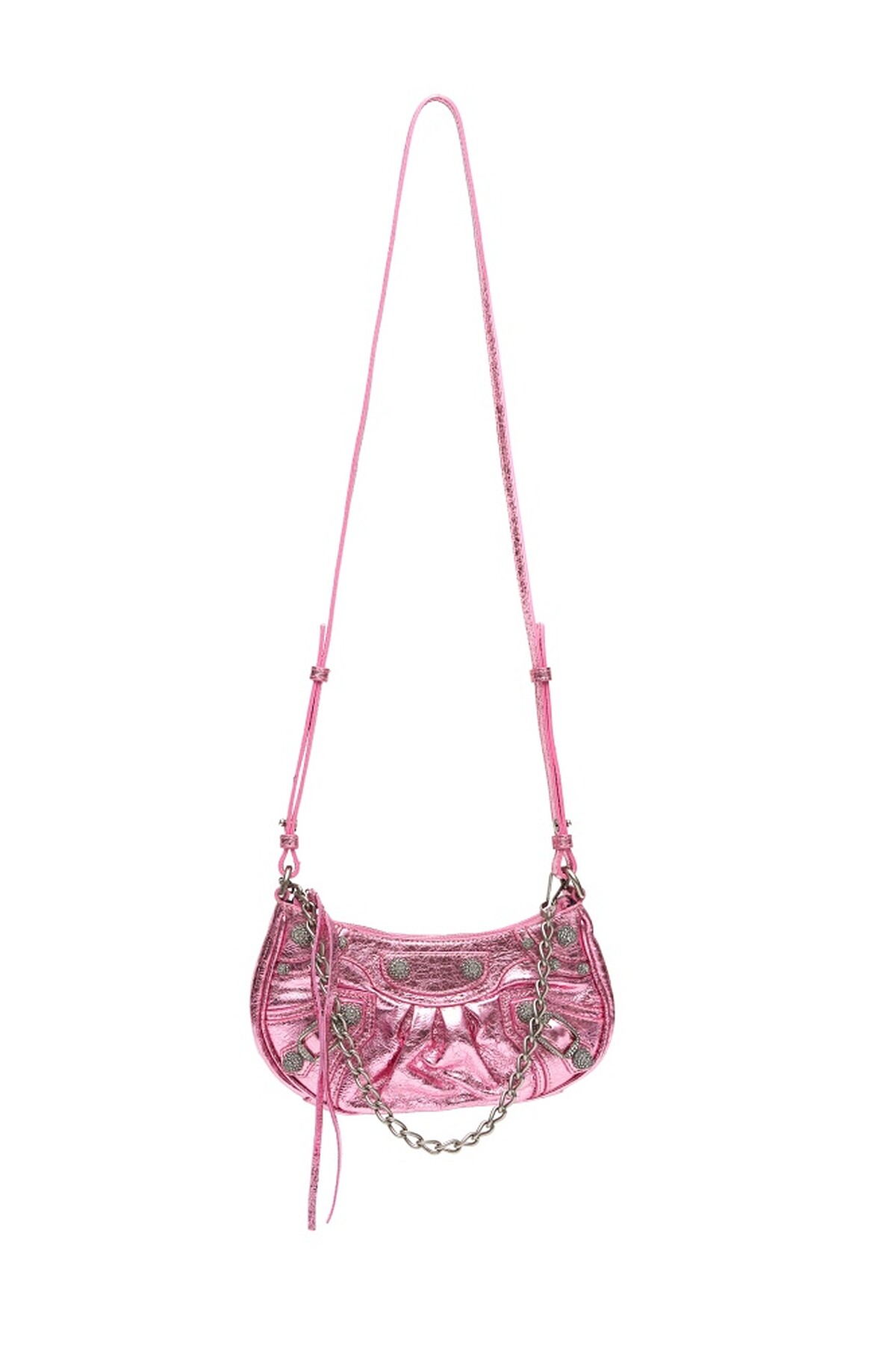 LE CAGOLE MINI PURSE 迷你電光粉鍊帶肩下包，NT 44,750