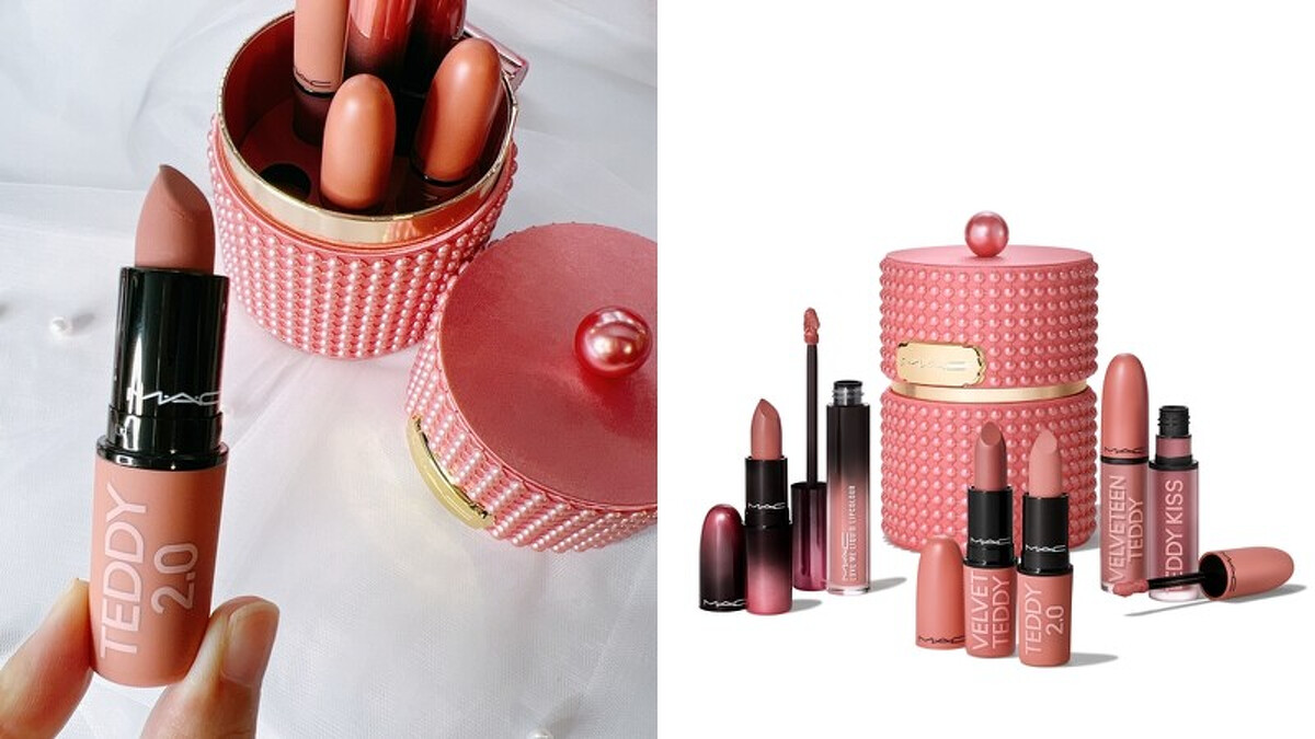 M.A.C波緞泡泡節日限定系列最愛Velvet Teddy系列6色唇彩組,NT3,500