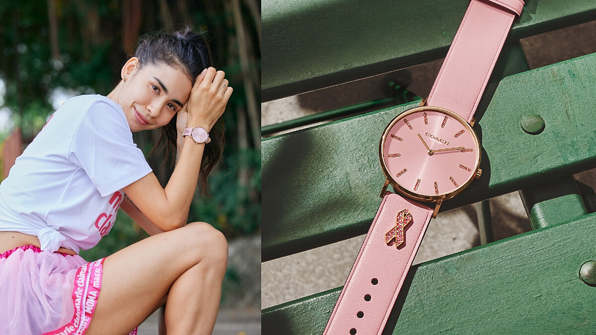 讓粉紅色成為一種溫柔提醒！雷理莎與Queenie戴上Coach Watch 2022粉紅絲帶限定紀念錶款，一起用粉紅力量傳遞愛