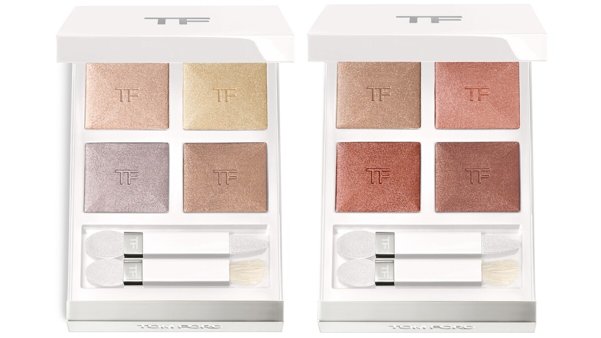 TOM FORD太陽輕吻訂製香檳四格眼盤(左)#白熾琥珀、(右)#冰川虹光，NT3,350