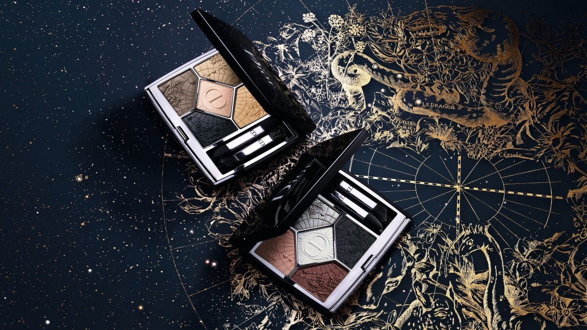 Dior迪奧2022聖誕彩妝經典五色眼影閃耀星空限量版情境圖。