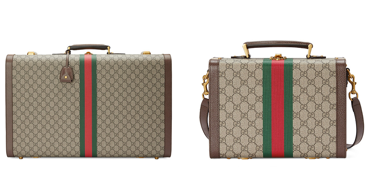Gucci Savoy GG緹花手提旅行箱NT$211,300、Gucci Savoy GG緹花肩背提箱NT$129,400。