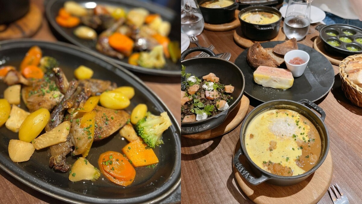 (左)烤乳鴿、(右)這次用餐的菜色。