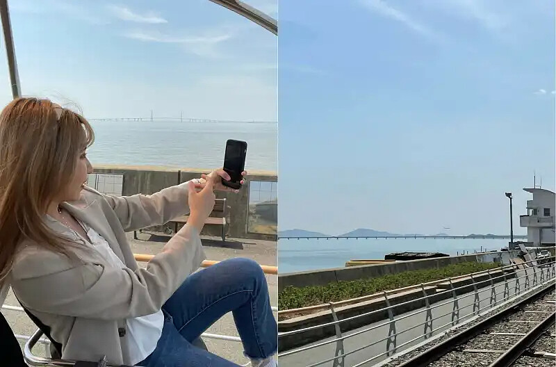 在海岸沿線騎腳踏車好美（圖／@ruofan21）