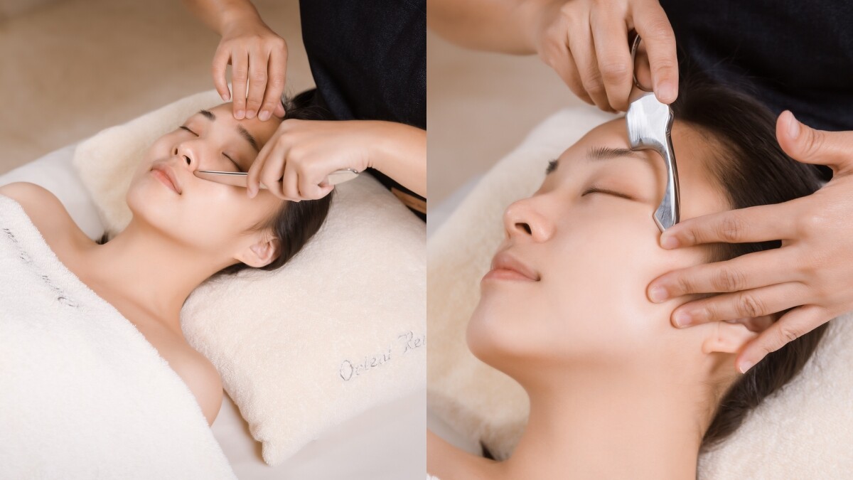 登琪爾SPA彈力撥筋臉部保養中的(左)C刀與(右)S刀。