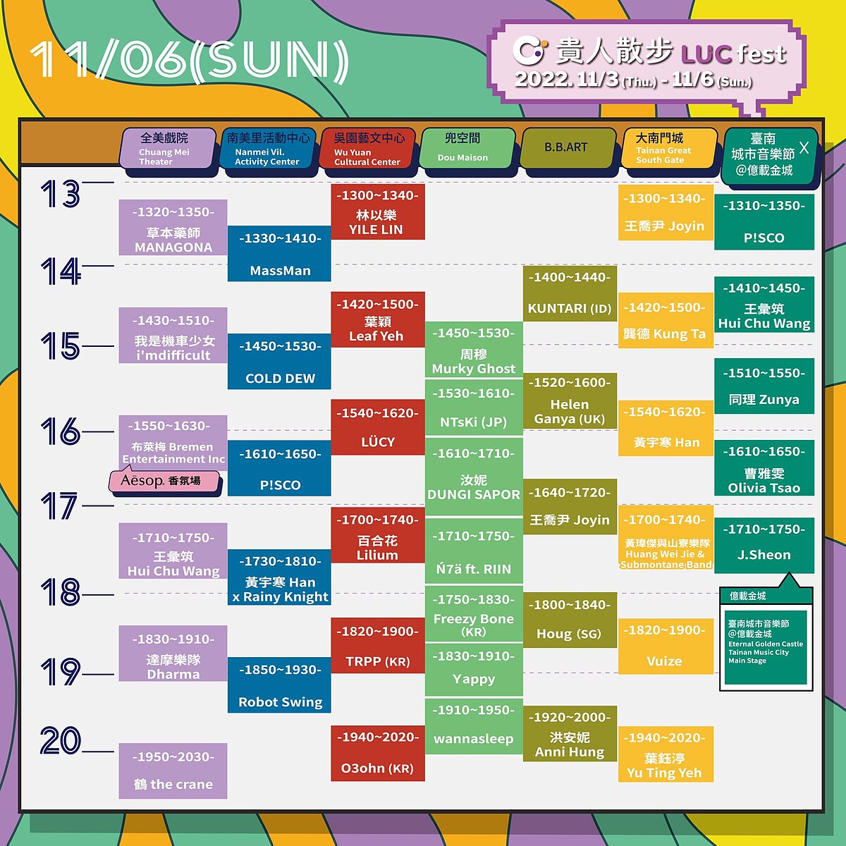 2022貴人散步音樂節11/6演出卡司、時刻表
