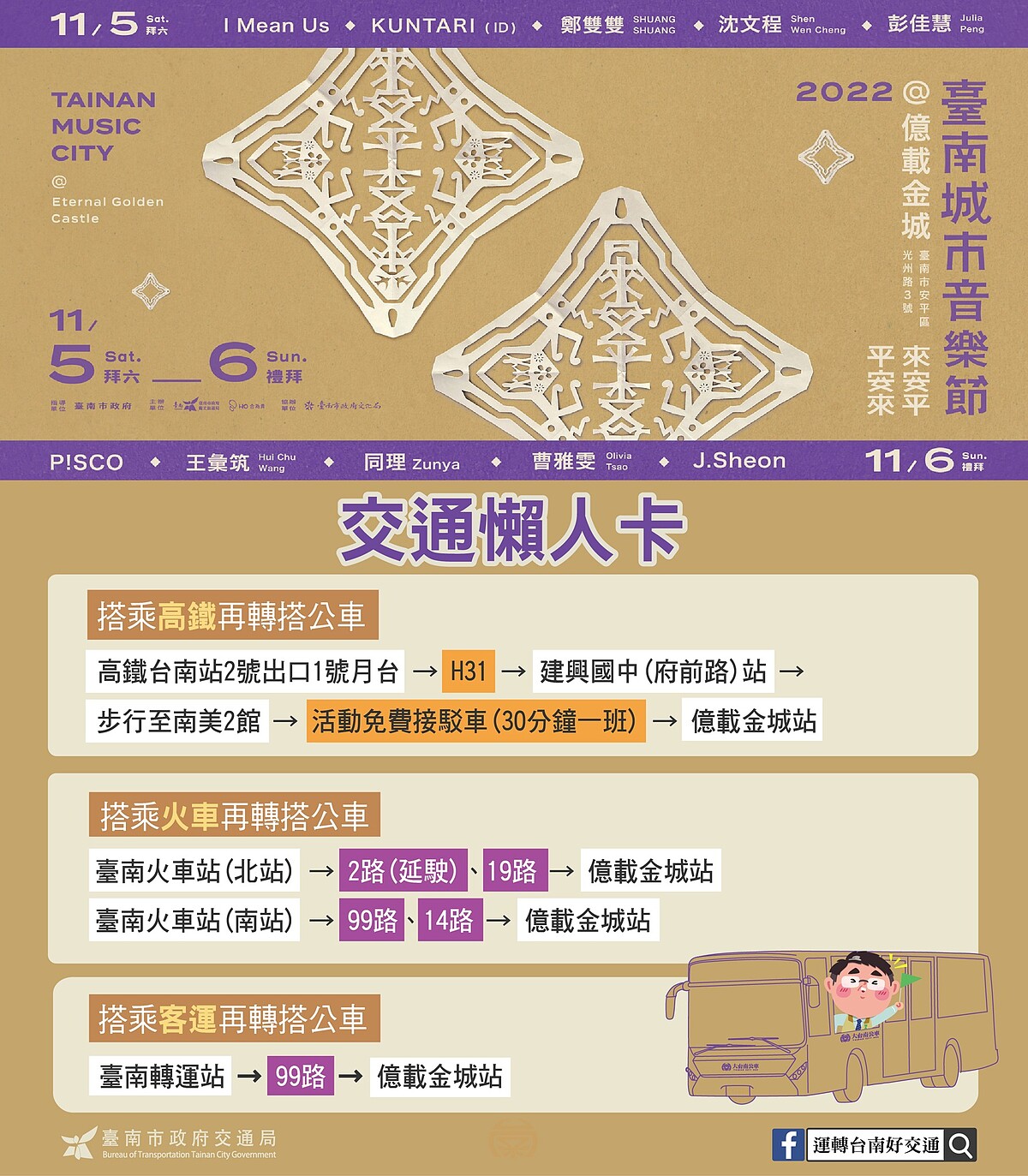 2022臺南城市音樂節交通資訊