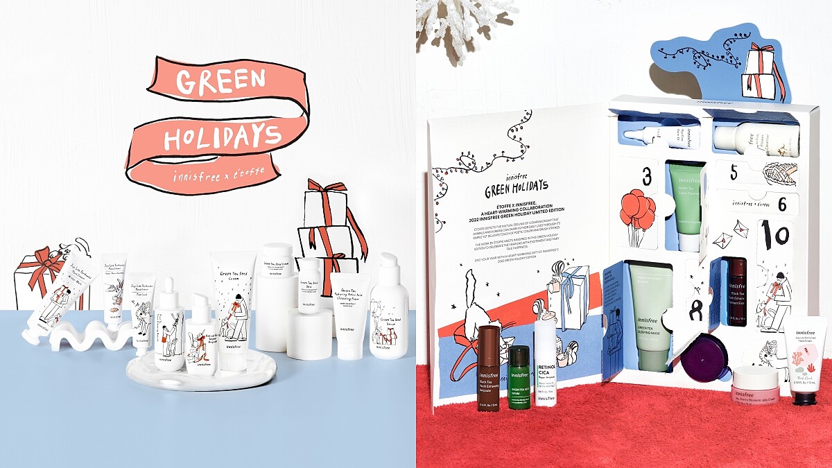 innisfree 2022聖誕好不一樣！純白風格搭配手繪插畫太溫馨，滿額還送聖誕倒數月曆