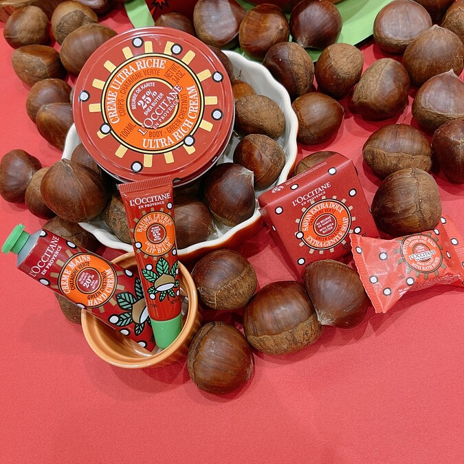 L'OCCITANE歐舒丹繽紛乳油木蒙布朗系產品實拍。