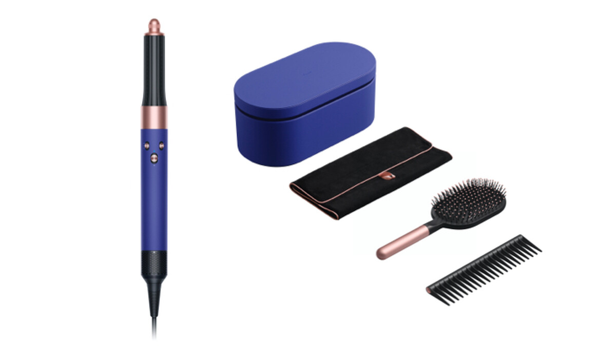 ▲Dyson Airwrap&trade; 多功能造型器全系列 長型髮捲版 HS05 長春花藍配玫瑰金限定版現折$2,000，原價NT$18,600，優惠價NT$16,600。